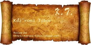 Károsi Tibor névjegykártya